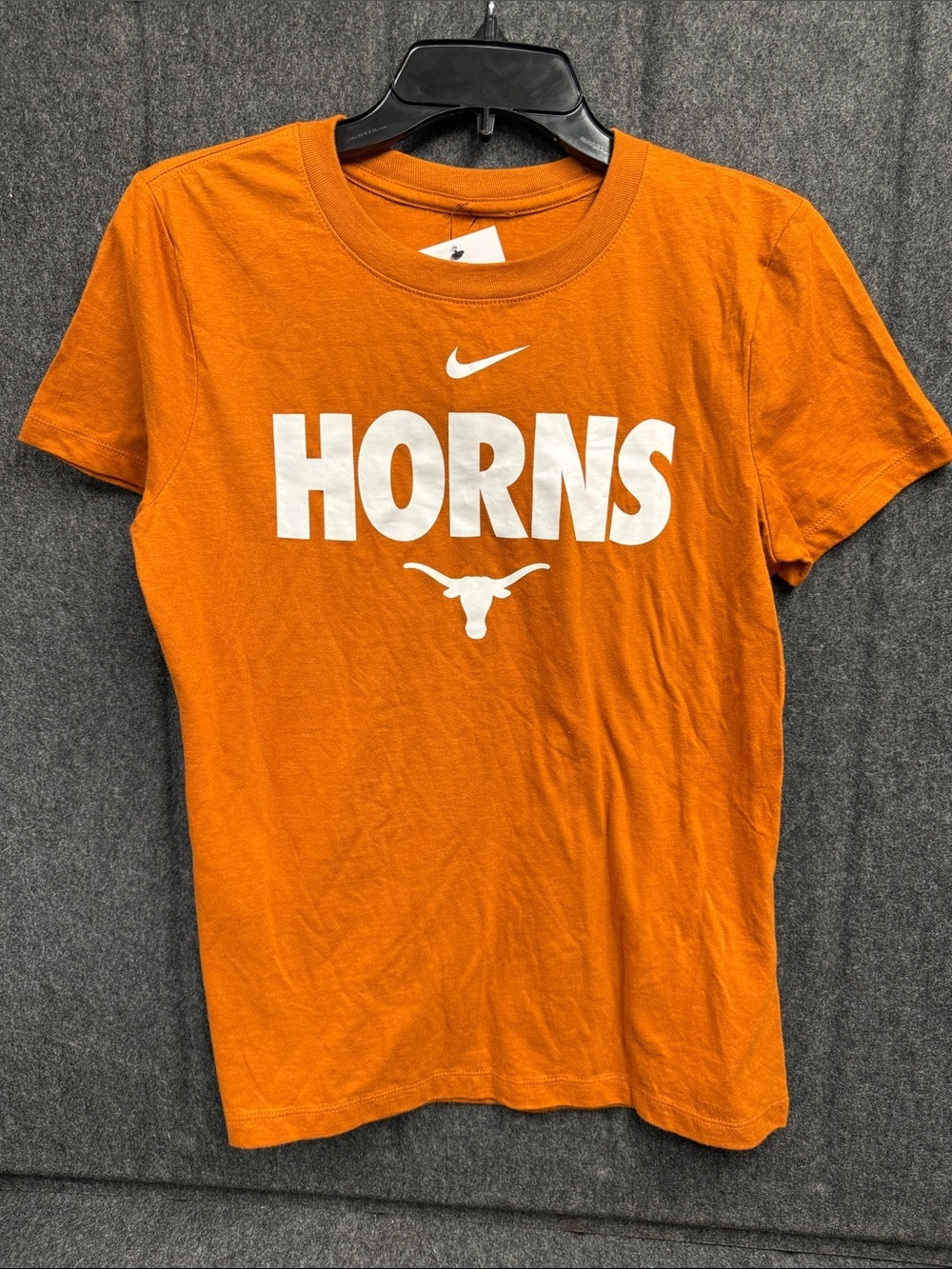Nike Orange 'HORNS' Graphic Tee with White Print